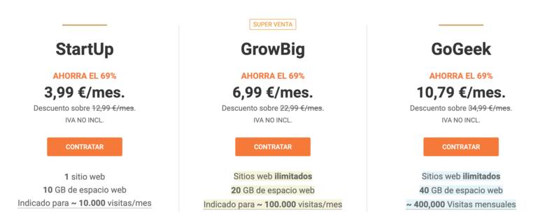 Oferta hostings Siteground